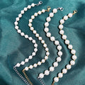 Trendy 18k Gold Plated Stainless Steel Fashion Artificial Pearl Bracelet Custom Size White Pearl Bracelets for Women Jewelry