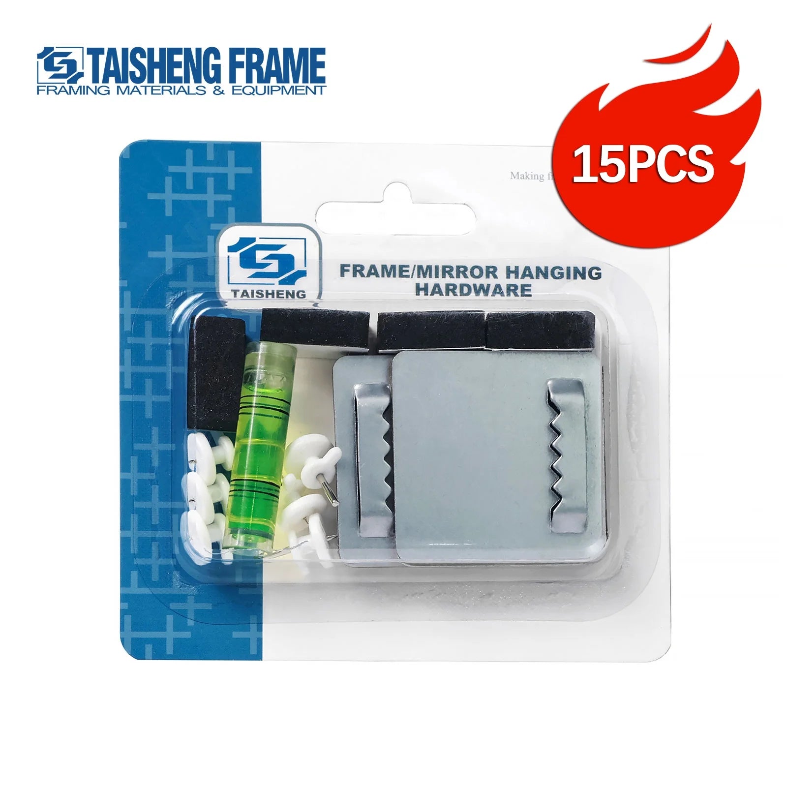 13PCS TS-K340 Hook Set Self Adhesive Mirror Hanger Square Glass Plate Frame Saw Tooth Hangers Crystal Clear Plastic Taisheng