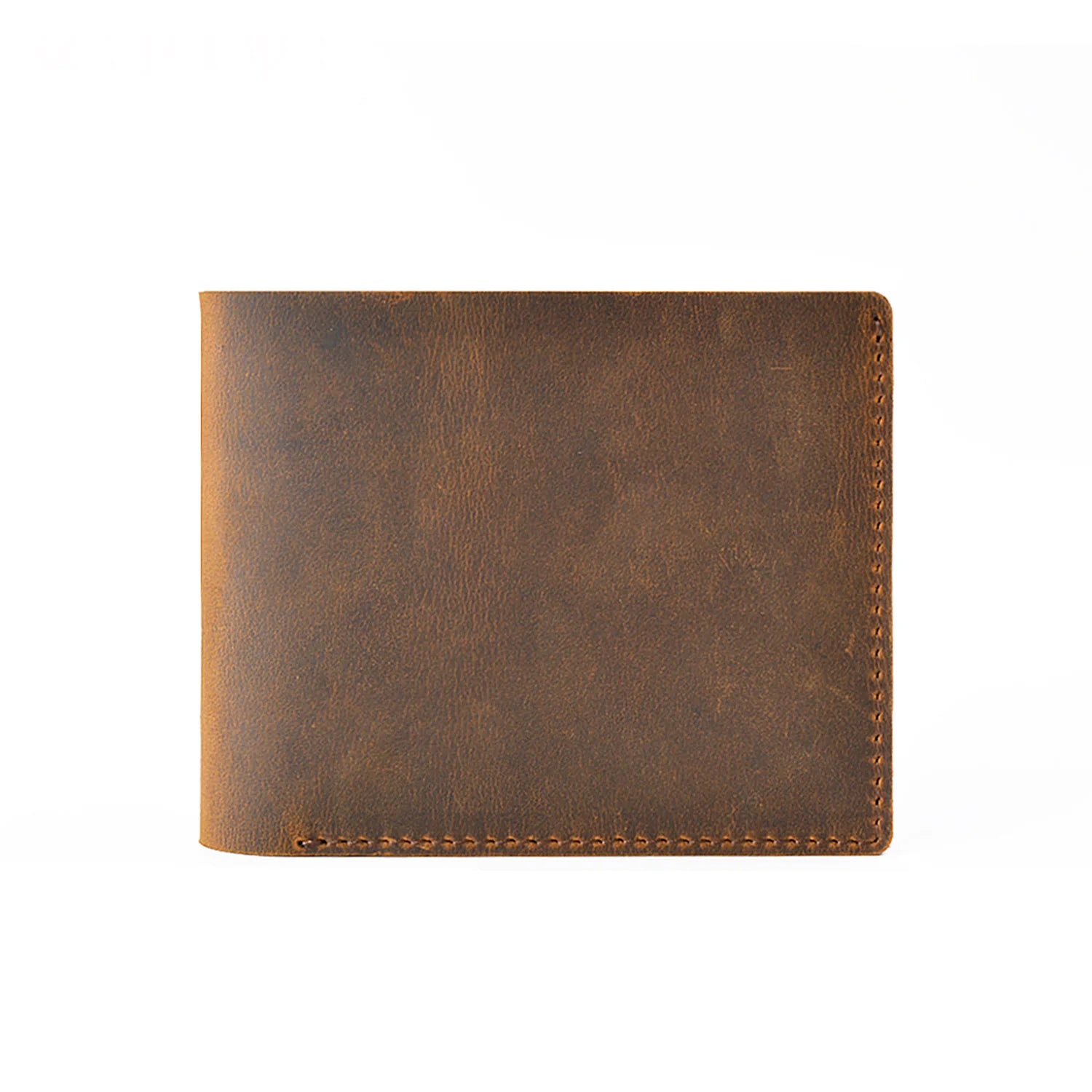 Men's Casual Vintage Crazy Horse Leather Holders Certificate Storage Retro Short Change Genuine Leather Wallet for Men