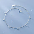 925 Sterling Silver Dazzling Clear CZ Anklet Delicate Geometric Charm Anklet for Women Fine Jewelry Accessories