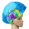 Chinese Factory Electric Shock Ladies Rainbow Glam Rock Diva Cockscomb Mohawk Wig