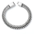 Wholesale Nickel Free Stainless Steel Double Layer Square Pearl Link Chain Bracelet for Men