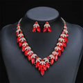 Wholesale Luxury Women's Bridal Engagement Necklace Earrings Set Silver Plated ZIRCON Jewelry for Weddings Parties