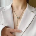 Nabest Waterproof Stainless Steel Ring Waist Pendant Necklace Women Jewelry Gold Plated Roman Numerals Tassel Necklaces