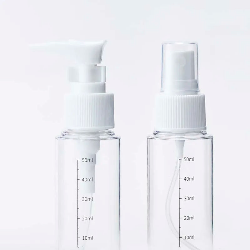 Hot Selling 50ml PET Pump Spray Bottles Empty Cosmetic Plastic Traveling Bottle China Manufacturer CN;GUA Screen Printing Lotion