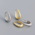 18K Gold 925 Sterling Silver Big Heavy Twist Metal Style Shape for Women Party Ethnic Chic Ear Buckle Jewelry Gift