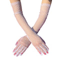MIO Elegant Women Long Black Lace Bride Gloves Vintage Polka Dot Gauze Arm Sleeve Gloves UV Protection Breathable Gloves