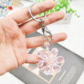Car Key Rings for Girls Woman Pendant Bag Charm Shiny Decor Glass Key Chain Creative Luxury Crystal Rhinestone Flower Keychains