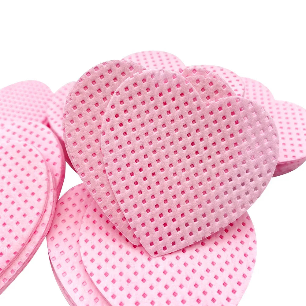 200pcs Eyelash Glue Remover Heart Wipes Paper the Mouth of the Glue Bottle Nail Tips Polish Remover Cleanser Lash Makeup Tools