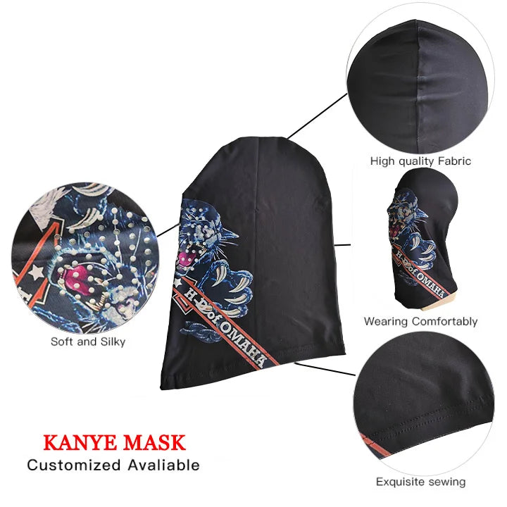 Fashion Designed 100% Polyester Custom Your Logo Kanye West Ski Balaclava Style Hood Donda Face Cover Mask