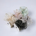 Custom Fashion Fishtail Organza Wired Gold Edge Ribbon Packing Tape Sheer Solid Colors Luxury Style 100% Polyester