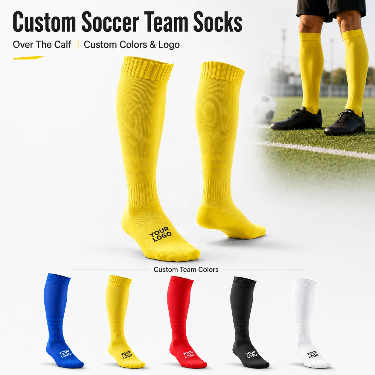 Wholesale 2026 Professional Football Team Socks Kids Youth Men Long Padded Terry Soccer Socks