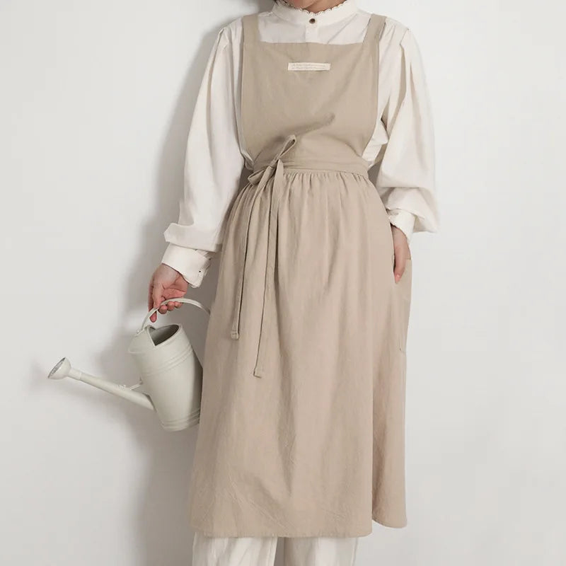 Nordic Quality Korean Cotton Vest Apron Reusable Home Kitchen Coffee Shop Waist Bib Cross Border Foreign Trade Factory