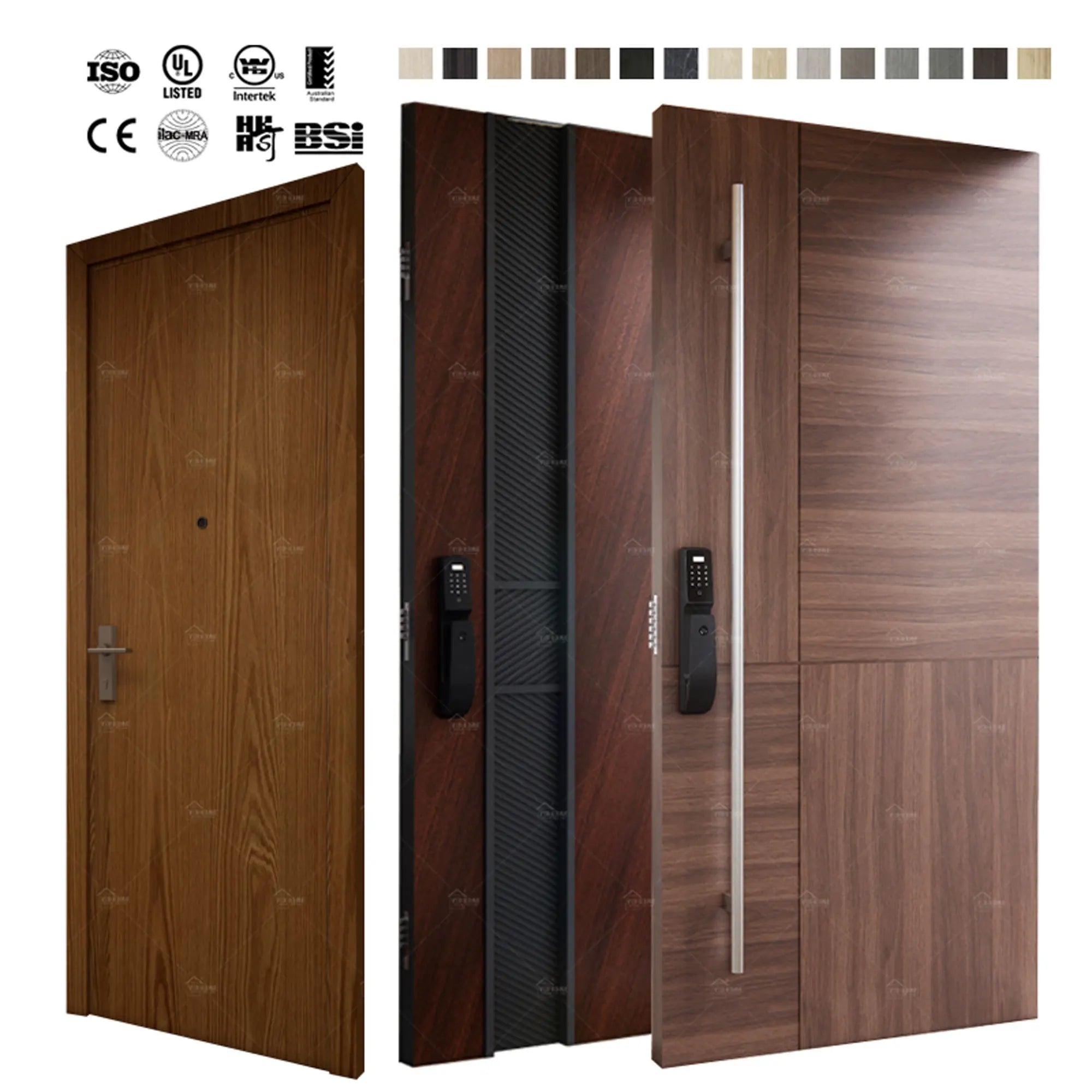 American Style Modern External Wood Doors Front Solid Wood Entry Door Villa Interior and Main Entrance Wooden Doors