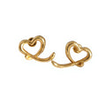 Elegant Vintage Gold Irregular Heart Stud Earrings for Women Unisex Art Statement Bow Inspired Fashion Gift