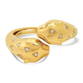 Milskye Silver Vermeil Cute Simple Romantic Delicate Jewelry 18k Gold Plated 925 Silver Diamond Panther Bypass Rings