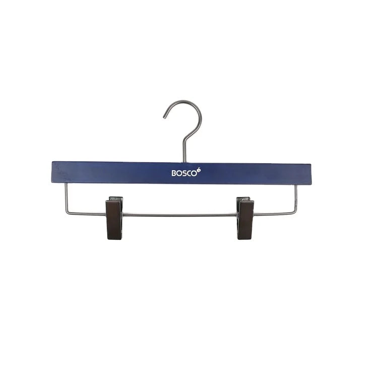 Wholesale High Quality Wooden Adult Children Clothing Non Slip Space Saving Floor Type Pants Hanger with Clip