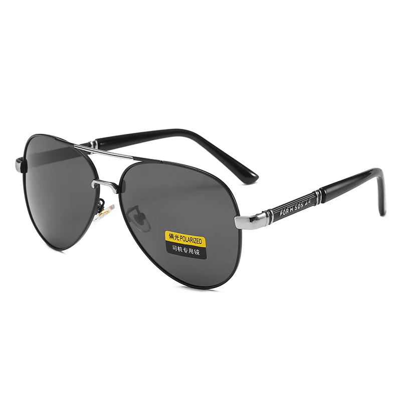 H203 Sunglasses Metal Square Frame Unisex Korean Style Driving UV400 Polarized Retro Sun Protection