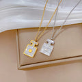 Titanium Steel Shell Perfume Shape Pendant Necklace Charm Choker Chain for Women Wedding Engagement Stainless Steel Jewelry