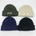 New Arrival Thick Fleece Wholesale Custom Knitted Winter Ski Acrylic Embroidered Logo Outdoor Unisex Cuffed Beanie Hats