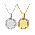 Piety 4 QUI Stainless Steel Pendant Necklace Charm Islam Muslim Arabic Rhinestone Baby Allah Charms