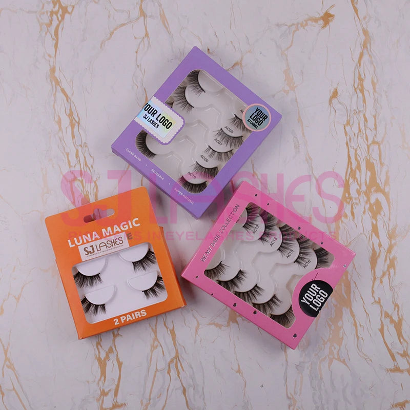 Multi Pairs Lashes 3 Pairs and 5 Pairs Pack Accent Corner 3/4 Eye Lashes Half Fake Eyelashes