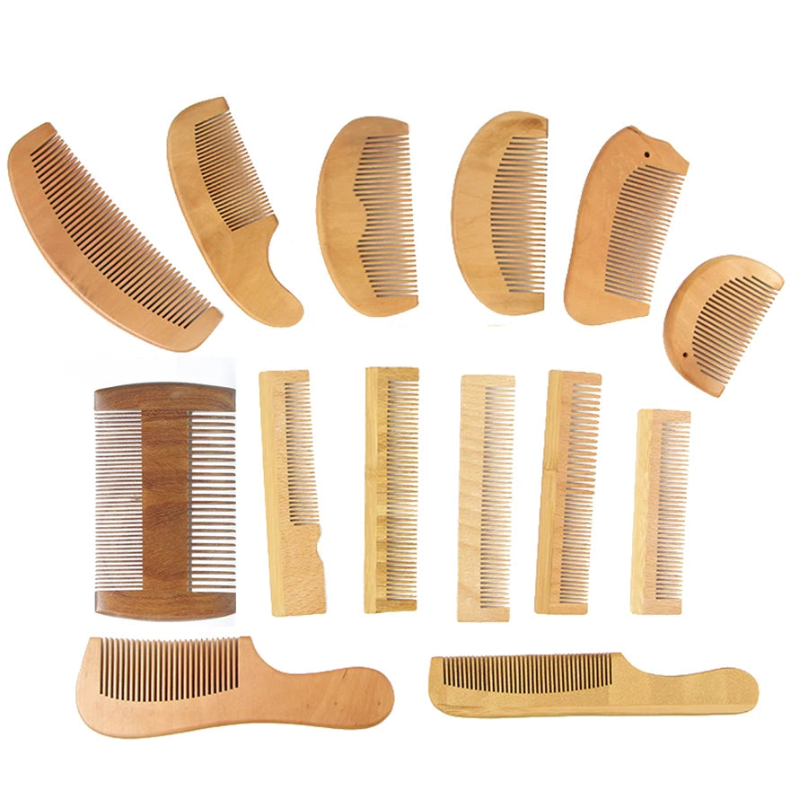 Hot Sale Fine Coarse Teeth Anti Static Custom Small Wood Mustaches Sandalwood Comb Mens Beard Hair Pocket Wooden Comb Bamboo