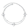 2024 New Custom Fine Jewelry 925 Sterling Silver Airplane Shape Anklet for Women