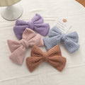 Hot Selling Winter Hair Accessories Double Layer Big Bow Hairpin Vintage Knitting Hair Clip for Women Hair Grip