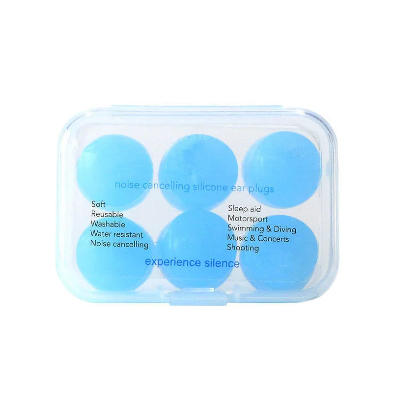 Customizable Color Moldable Silicone Sleep Ear Plug 3 Pairs Waterproof Earplugs for Kids Adults Plastic Case Hearing Protection
