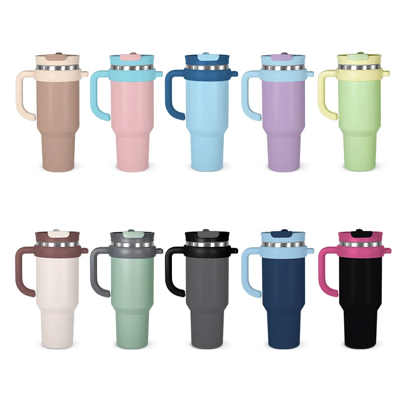 Wholesale 40oz Eco-Friendly Stainless Steel Vacuum Insulated Mug with Handle Keeps Drinks Hot/Cold Multiple Colors