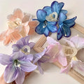 Romance Elegant Style Plastic Hair Claw Clip Wholesale New Design Artificial Lily Flower Hair Claws for Girls Spring Summer