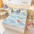 3pcs Latex Mattress Protector Bed Fitted Sheet With Pillow Cover