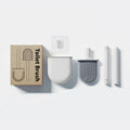 Compact Freestanding Plastic Toilet Bowl Brush and Holder