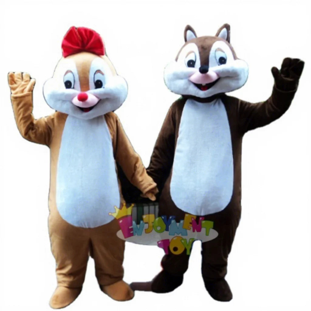 Lovely Life Size Full Body Walking Chipmunk Mascot Costumes for Adult Brown Fur Plush Squirrel Mascot Costumes
