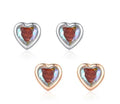 Fine Jewelry Sparkling Colorful Heart Cubic Zirconia S925 Sterling Silver Stud Earrings for Women Girl Gift Hypoallergenic