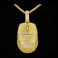 Iced Out Bling Micro Pave CZ 18K Gold Plated Fashion Streetwear Necklace Hip Hop Mouse Pendant for Men