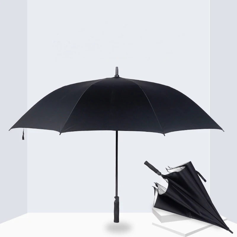 Custom Printed Luxury Straight Umbrella Promotional Windproof Lightweight Pongee for Beach Garden Decor and Travel
