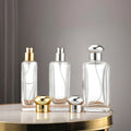 Wholesale Luxury 30ml/50ml/100ml Press Spray Glass Perfume Bottle Cylinder Style with Screw Cap PP Collar Travel Cosmetics Serum