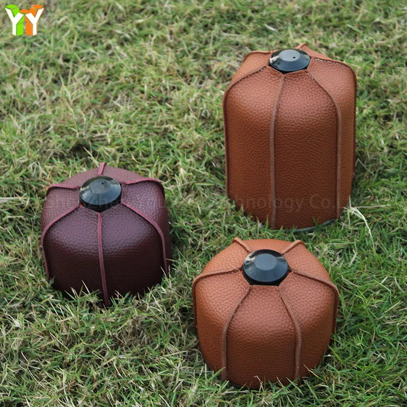 Custom Outdoor Camping Leather 230g 450g Camping Gas Warmer Tank Protective Cover Gas Cylinder Warmer Case