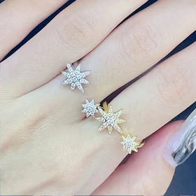 RM1645 18K Gold Platinum Silver Plated Solitaire Diamond Multicolor Baguette CZ Love Heart Flower Stacking Ring Gift for Her