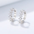 KE3368  Luxury Trendy Party Wedding Earrings Round 925 Silver Cubic Zirconia Huggie Earrings Women