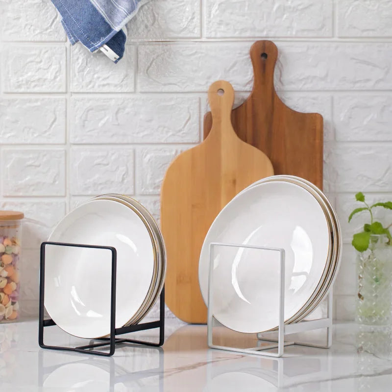 Factory Wholesale Single-Tier Metal Dish Rack Standing Type Kitchen Cabinet Organizer for Dish and Bowl Display and Storage