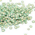 500g Summer Cooked Green Vegetable Slices Miniature Polymer Clay Cucumber Slices Sprinkles for Slime and Nail Art