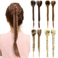 Synthetic Hair Braided Plaited Fishtail Fishbone Drawstring Ponytail Extension Chignon Hairpiece Fishtail Ponytail