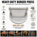 Heavy Duty 5.9 Inch Dia Stainless Steel Smash Burger Press Custom Logo BBQ Smash Burger Tool for Griddle Cooking Searing