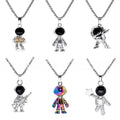 Men Women Space Astronaut Robot Dog Pendant Necklace Hip-hop Street Pop Titanium Steel Sweater Long Necklace Chain