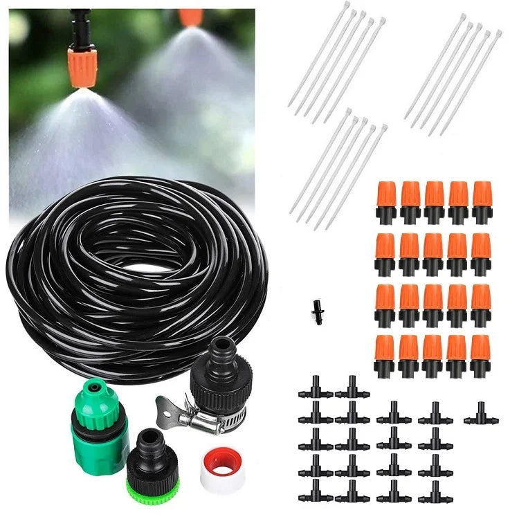 Micro Automatic Patio Plant Watering Kit Misting Cooling System for Greenhouse Lawn