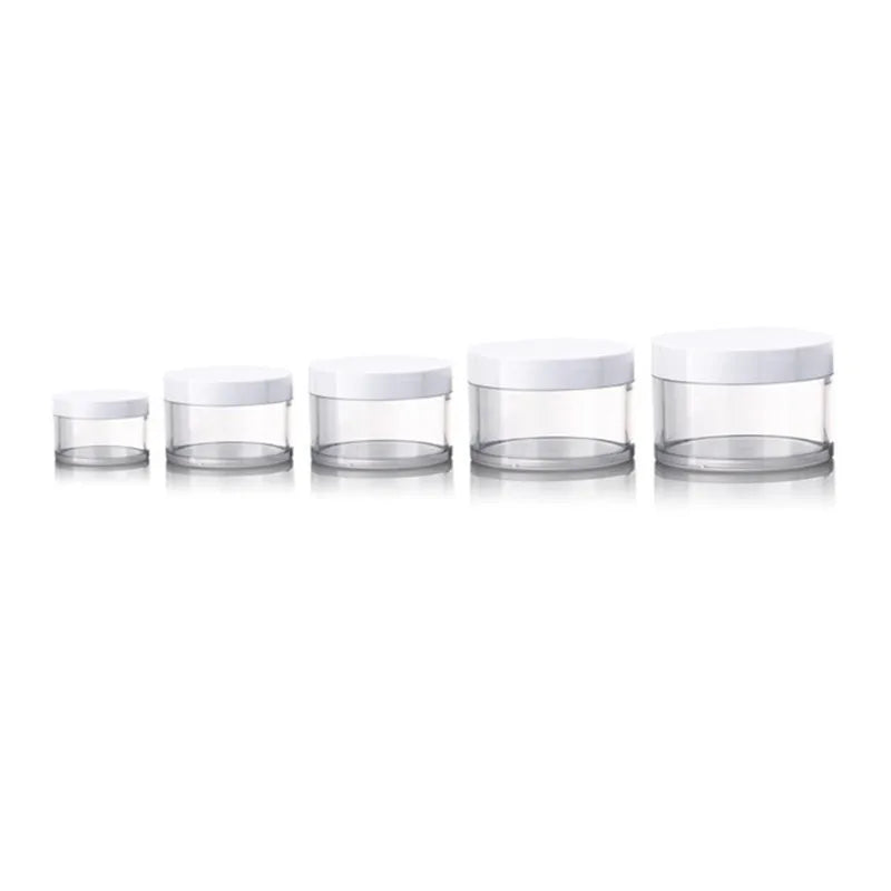 30g 50g 100g 150g 200g Thick Wall Transparent Jar 30ml 50ml 100ml 150ml 200ml Plastic PET Facial Cream Mask Container ABS Cap