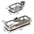 Punch Free Aluminum Alloy Faucet Storage Rack Kitchen Sink Shelf Rag Drain Rack Kitchen Hooks Organizer Faucet Soap Sponge Rack
